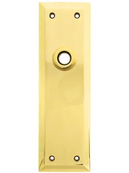 Large Forged-Brass New York Door Plate in Polished Brass.